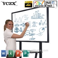 Factory price 58 60 65 inch yczx interactive whiteboard smart interactive board with LED display Android OS