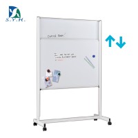 Office equipment white frame sliding magnetic whiteboard easel